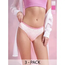 DressBerry Pack of 3 Pure Cotton Printed Mid-Rise Hipster Briefs-picture-27