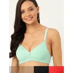 DressBerry Pack of 3 Solid Lightly-Padded Non-Wired Everyday Bras DB-G524-3PP-005-picture-11