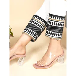 DressBerry Peach-Coloured Open Toe Block Heels-picture-14