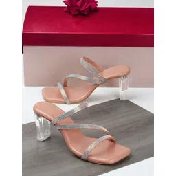 DressBerry Pink Embellished Block Heels-picture-15