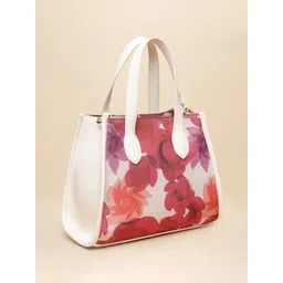 DressBerry Pink Floral Printed Structured Handheld Bag image 3