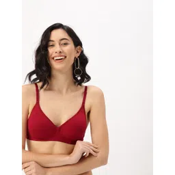 DressBerry Red Solid Non-Wired Lightly Padded T-shirt Bra-picture-13