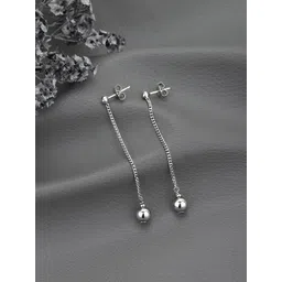 DressBerry Rhodium-Plated 925 Sterling Silver Contemporary Drop Earrings-picture-32