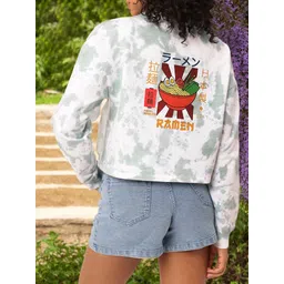 DressBerry Sassy Vibe Dyed & Printed Cotton Terry Boxy Sweatshirt-picture-19