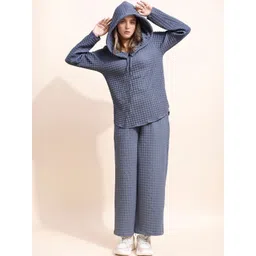 DressBerry Self Design Hooded Tunic & Trousers Co-Ords-picture-17