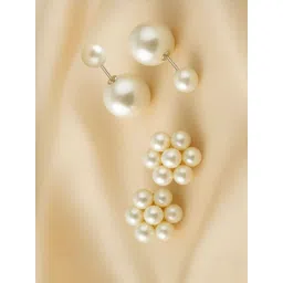 DressBerry Set Of 2 Gold-Plated Brass Artificial Stones Studs-picture-24