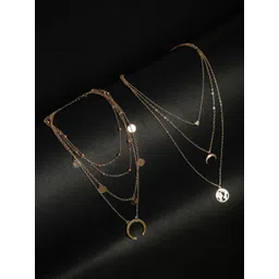 DressBerry Set Of 2 Gold-Plated Layered Necklace-picture-35