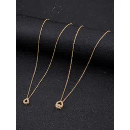 DressBerry Set Of 2 Gold-Toned Gold-Plated Stones Studded Antique Chain-picture-19