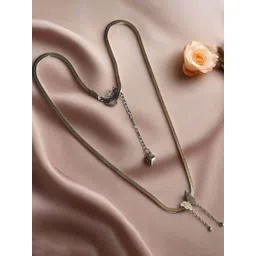 DressBerry Silver-Plated Stainless Steel Butterfly Minimal Chain Necklace-picture-15