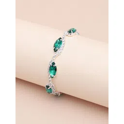 DressBerry Silver-Plated Stone Studded Wraparound Bracelet-picture-24