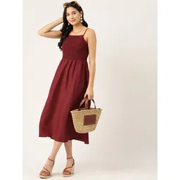 DressBerry Smocked Fit & Flare Midi Dress-picture-40