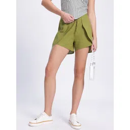 dressberry Solid Women Green Regular Shorts-picture-10