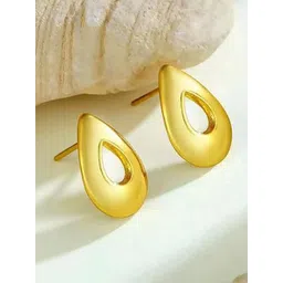 DressBerry Stainless Steel 18K Gold-Plated Teardrop Shaped Studs-picture-22