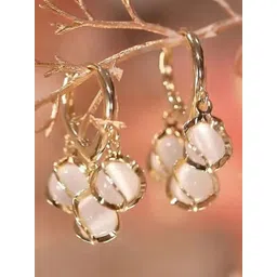 DressBerry Stainless Steel Gold-Plated Contemporary Shaped Anti Tarnish Hoop Earrings-picture-31