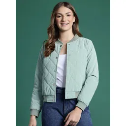 DressBerry Stand Collar Quilted Jacket-picture-34