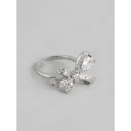 DressBerry Stone Studded Bow Shaped Finger Ring-picture-21
