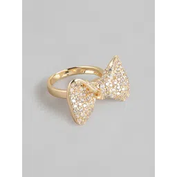 DressBerry Stone Studded Bow Shaped Finger Ring-picture-17