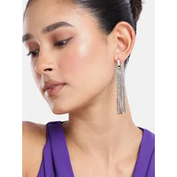 DressBerry Stone Studded Tassel Style Contemporary Drop Earrings-picture-23