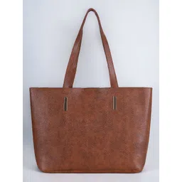 DressBerry Tan Textured Structured Handheld Bag-picture-26