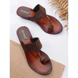 DressBerry Textured Leather Block Sandals-image-45