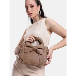 DressBerry Textured PU Structured Handheld Bag with Bow Detail-image-16
