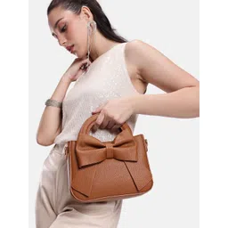 DressBerry Textured PU Structured Handheld Bag with Bow Detail-image-15