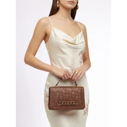 DressBerry Textured Structured Satchel-image-10