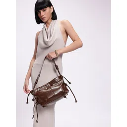 DressBerry Textured Structured Shoulder Bag-image-6