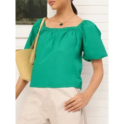 DressBerry Urban Elegance Square Neck A-Line Top-picture-18