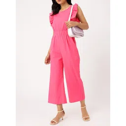 DressBerry Whimsy Vibe Gathers Cut-Out Flutter Sleeves Basic Jumpsuit-picture-35