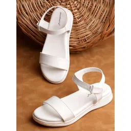 DressBerry White Open Toe Flats-picture-23