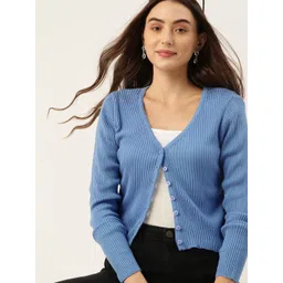 DressBerry Women Acrylic Ribbed Crop Cardigan-picture-38