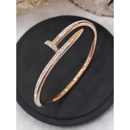 DressBerry Women American Diamond Antique Rose Gold-Plated Kada Bracelet-picture-18