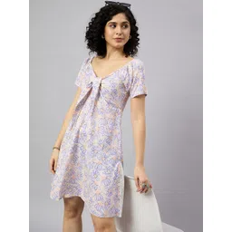 DressBerry Women Beige Polyester Fit and Flare Dresses image 4