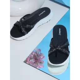 DressBerry Women Black Solid PU Slipon Open Toe Flats-picture-18