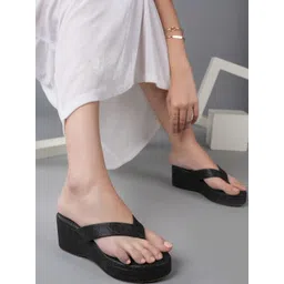 DressBerry Women Black Solid Synthetic Party Wedge Heels-picture-28