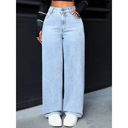 DressBerry Women Comfort Straight Fit High-Rise Light Fade Acid Wash Stretchable Jeans-picture-18