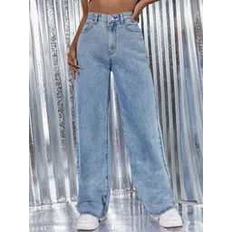 DressBerry Women Comfort Straight Fit High-Rise Light Fade Acid Wash Stretchable Jeans-picture-13