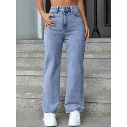 DressBerry Women Comfort Straight Fit High-Rise Light Fade Acid Wash Stretchable Jeans-picture-19