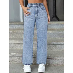 DressBerry Women Comfort Straight Fit High-Rise Light Fade Acid Wash Stretchable Jeans-picture-20