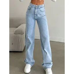 DressBerry Women Comfort Straight Fit High-Rise Light Fade Acid Wash Stretchable Jeans-picture-21