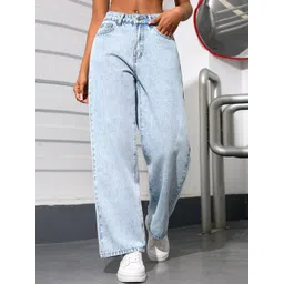 DressBerry Women Comfort Straight Fit High-Rise Light Fade Acid Wash Stretchable Jeans-picture-22