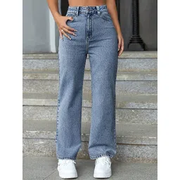 DressBerry Women Comfort Straight Fit High-Rise Light Fade Acid Wash Stretchable Jeans-picture-26