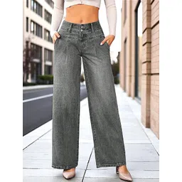 DressBerry Women Comfort Straight Fit High-Rise Light Fade Acid Wash Stretchable Jeans-picture-36