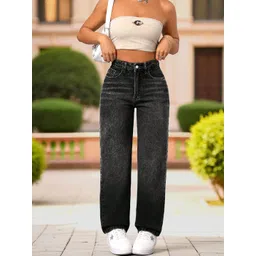 DressBerry Women Comfort Straight Fit High-Rise Light Fade Acid Wash Stretchable Jeans-picture-40