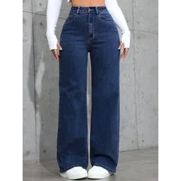 DressBerry Women Comfort Straight Fit High-Rise Light Fade Acid Wash Stretchable Jeans image 1