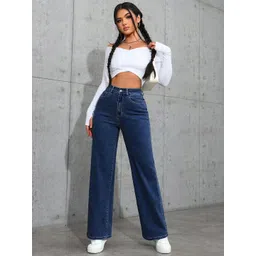 DressBerry Women Comfort Straight Fit High-Rise Light Fade Acid Wash Stretchable Jeans image 5