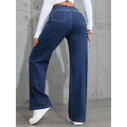 DressBerry Women Comfort Straight Fit High-Rise Light Fade Acid Wash Stretchable Jeans image 2