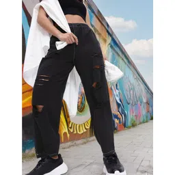 DressBerry Women Comfy Chic Ripped Slouchy Fit Trousers-picture-40