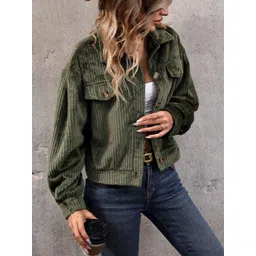 DressBerry Women Cotton Ribbed Denim Jacket-picture-28